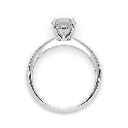 white-gold with a clear gemstone on a white background