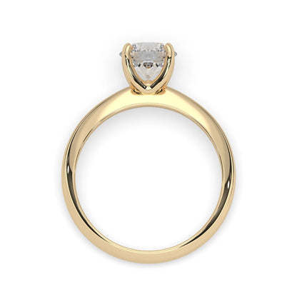 yellow-Gold ring with a diamond on a white background