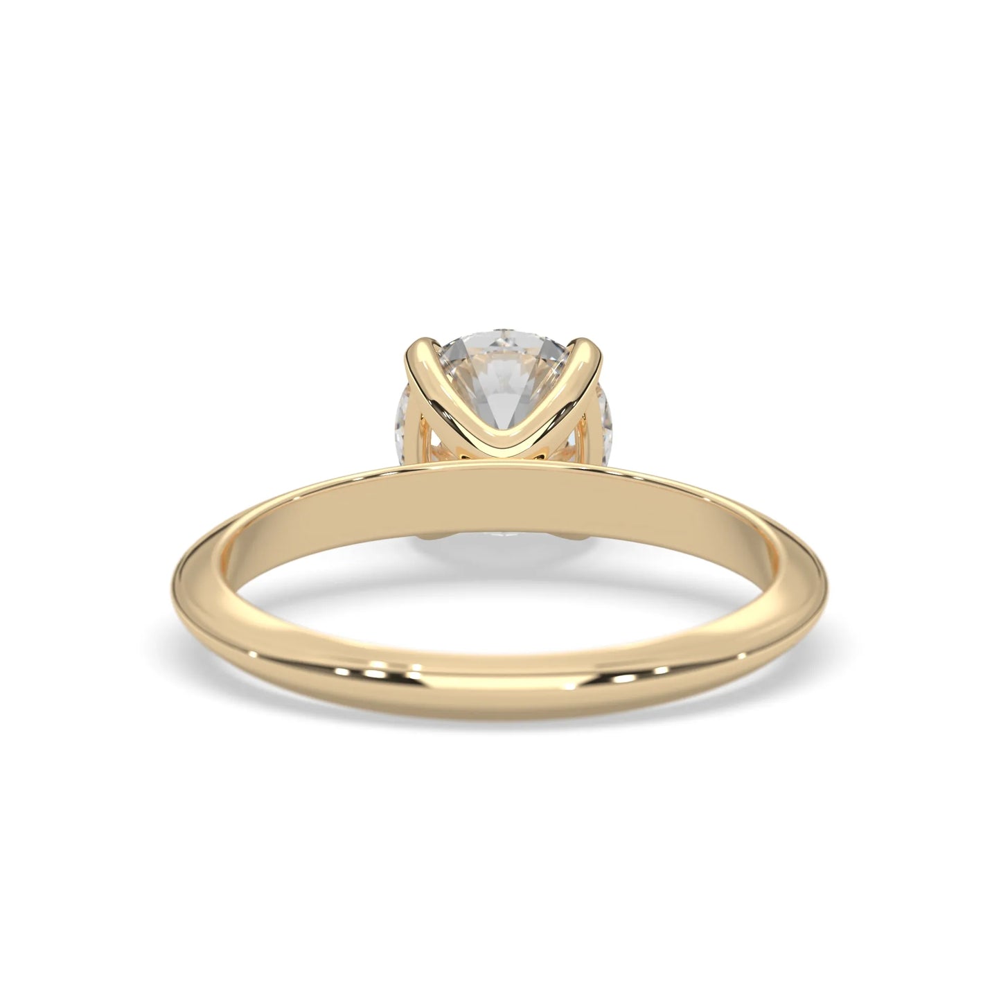 yellow-Gold ring with a diamond on a white background