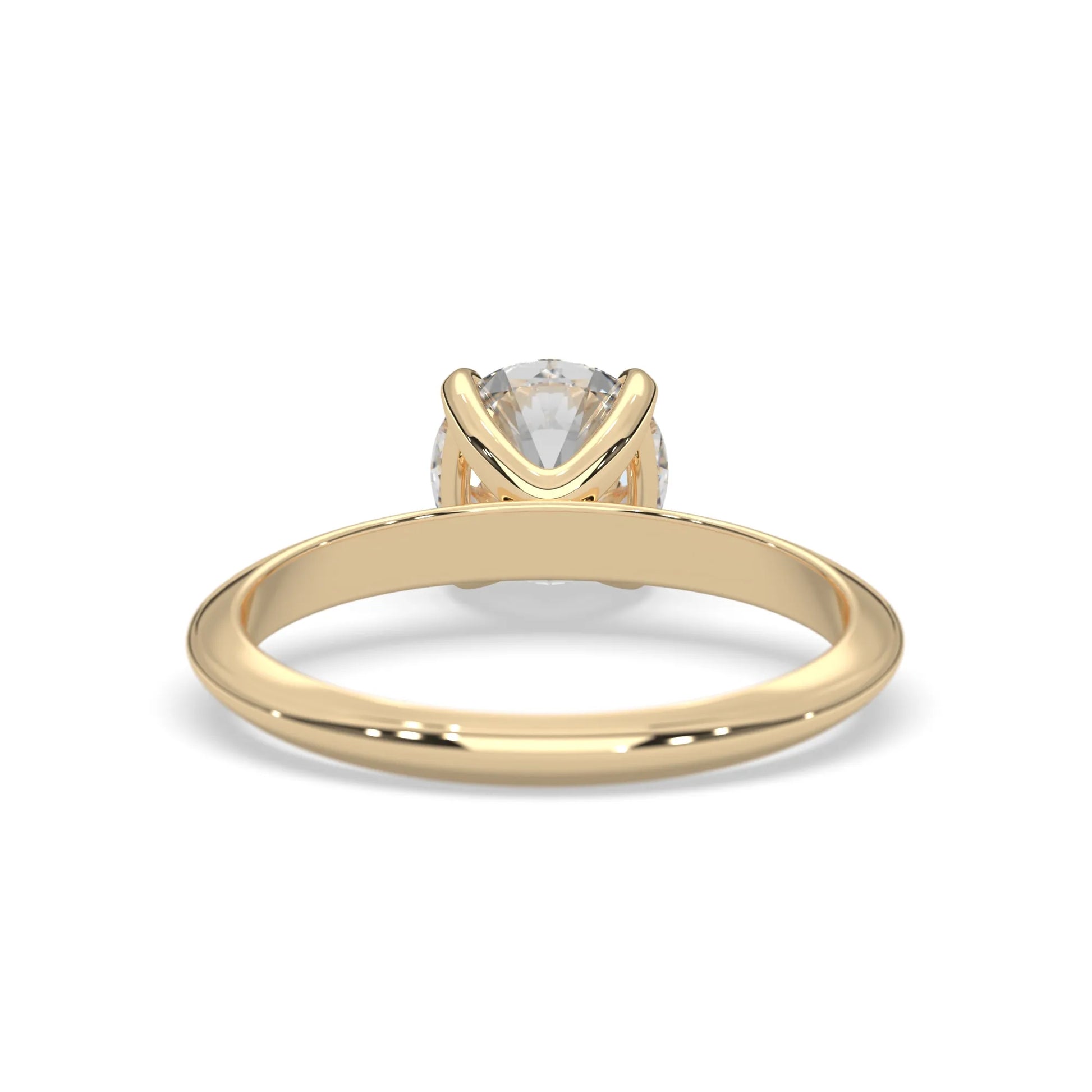 yellow-Gold ring with a diamond on a white background