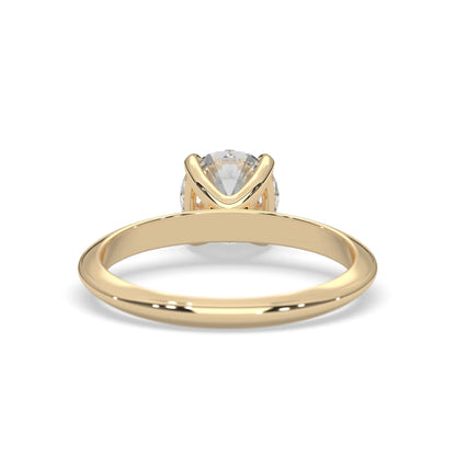 yellow-Gold ring with a diamond on a white background