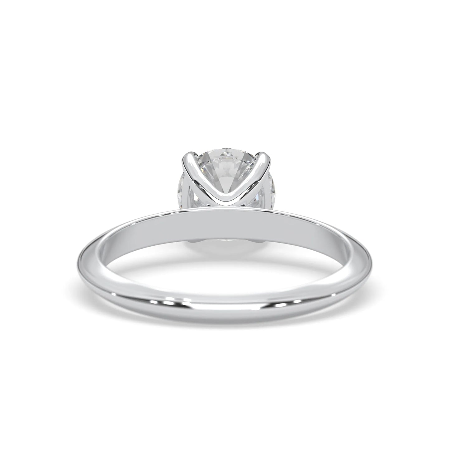 white-gold ring with a diamond on a white background