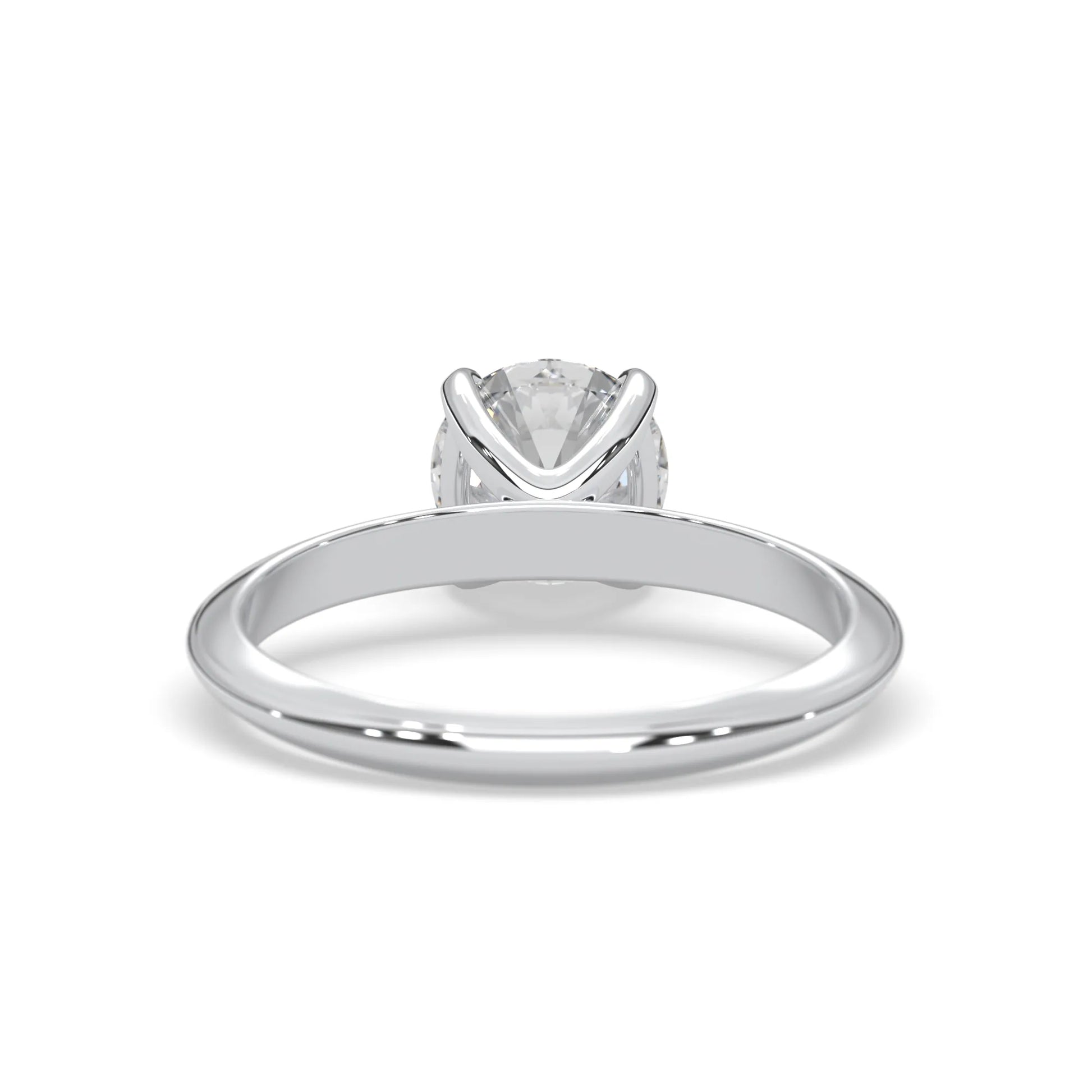 white-gold ring with a diamond on a white background