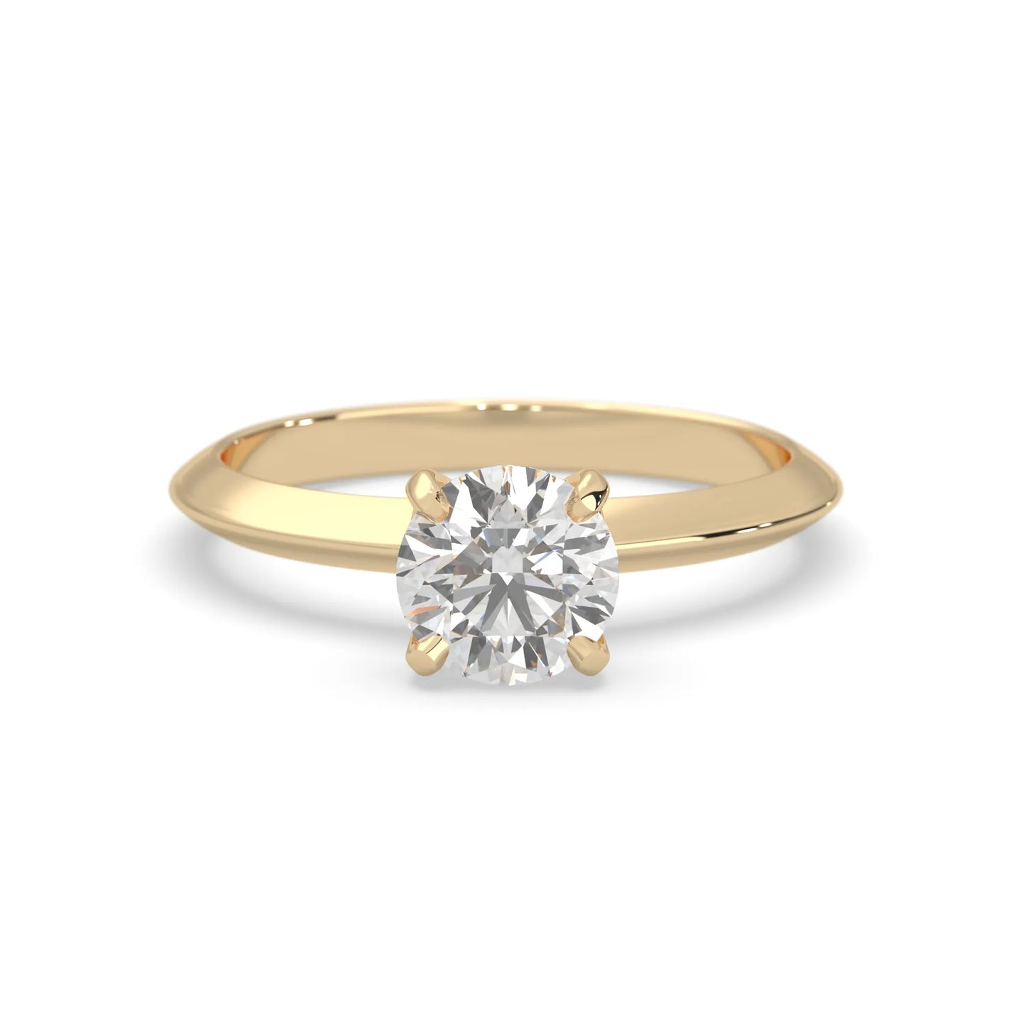 yellow-Gold ring with a diamond on a white background