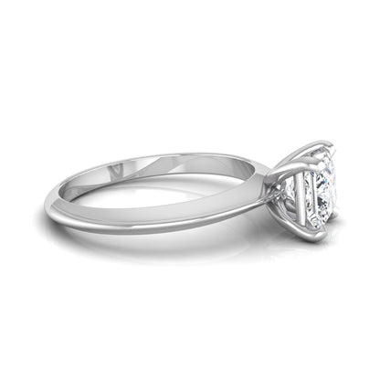 Princess cut lab grown diamond solitaire engagement ring featuring a 0.71 carat princess diamond in a classic four-prong white gold setting.