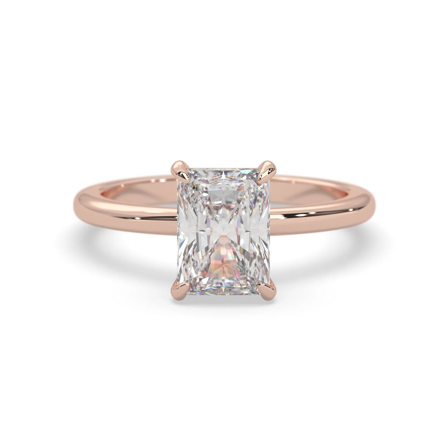 Radiant Cut Solitaire Lab Grown Diamond Engagement Ring