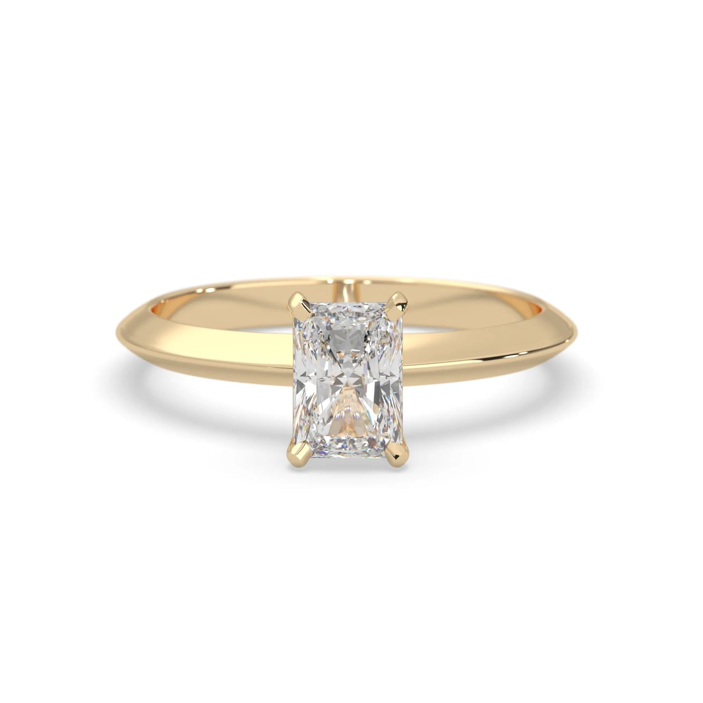 yellow-Gold ring with a diamond on a white background