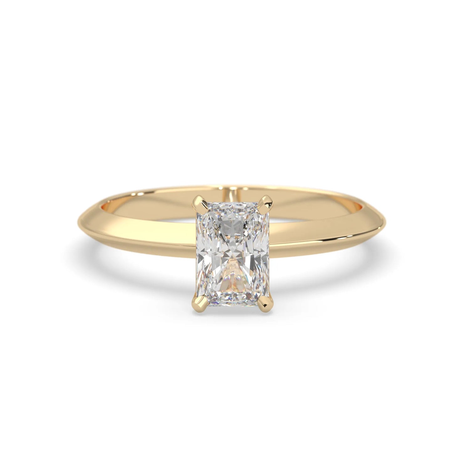 yellow-Gold ring with a diamond on a white background