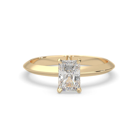 yellow-Gold ring with a diamond on a white background