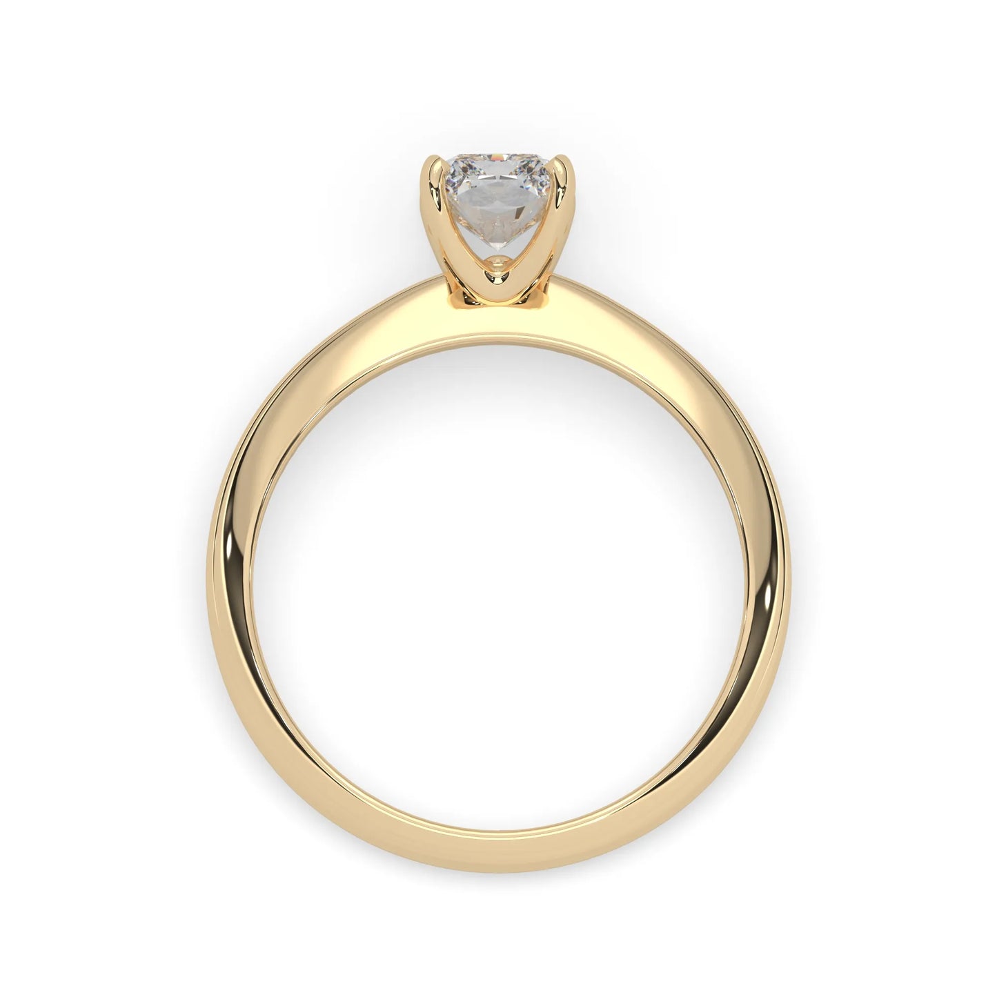 yellow-Gold ring with a diamond on a white background