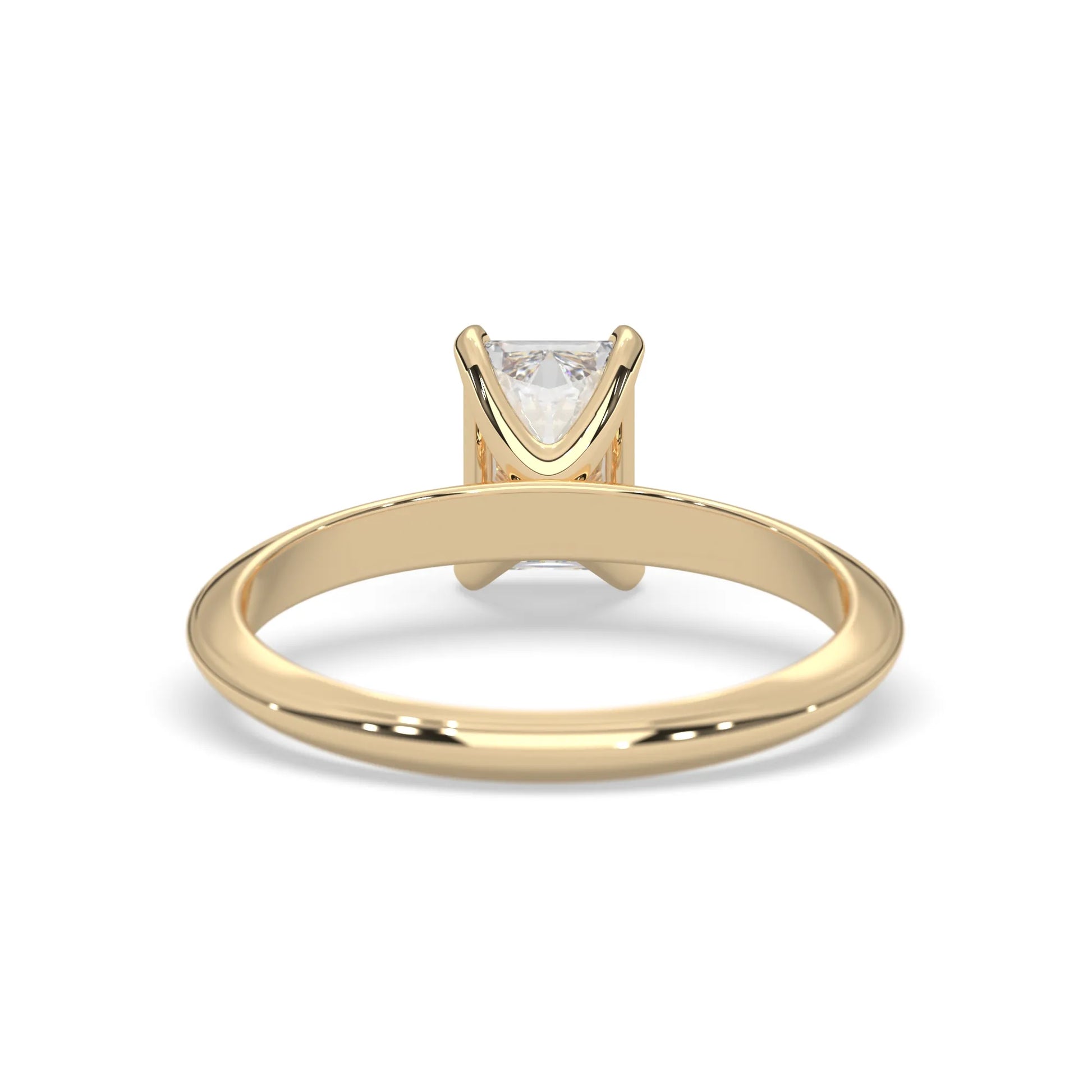 yellow-Gold ring with a diamond on a white background