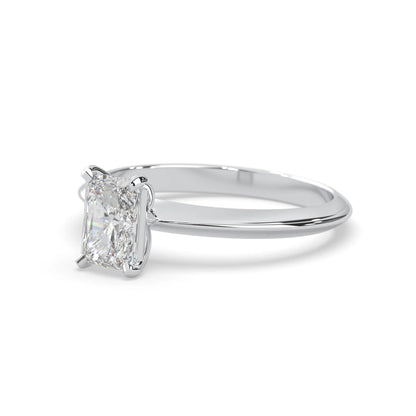 white-gold Diamond ring with a white gemstone on a white background