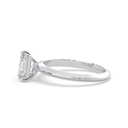 white-gold Diamond ring with a white gemstone on a white background