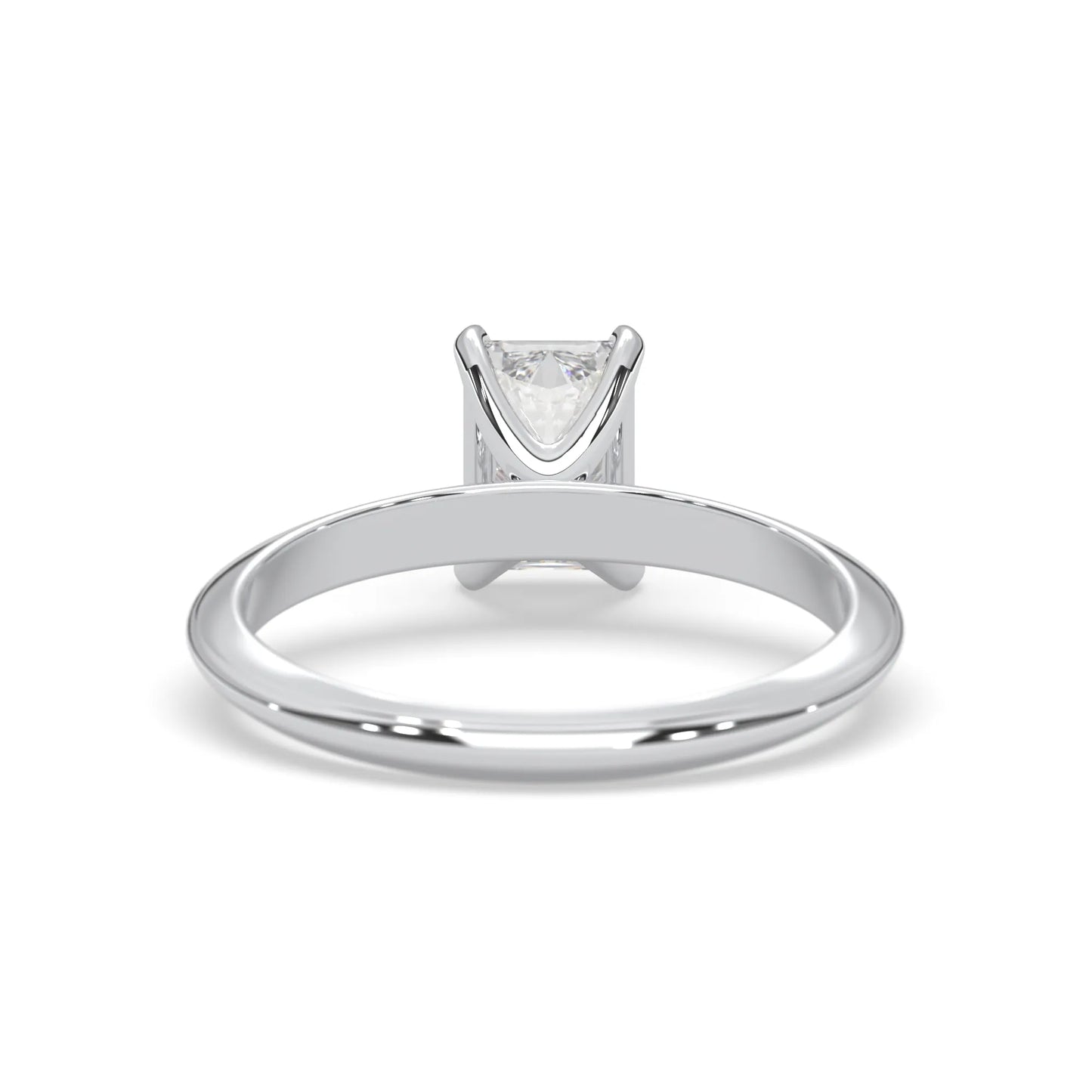 white-gold ring with a diamond on a white background