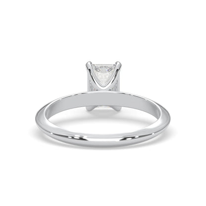 white-gold ring with a diamond on a white background