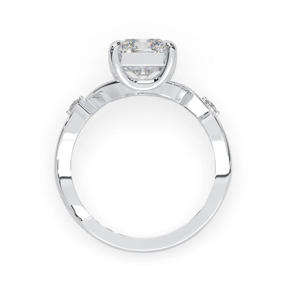 3.50 Carat Radiant Nature Inspire Lab Grown Diamond Three Stone Engagement Ring