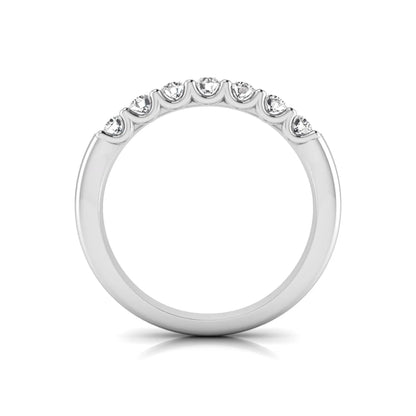white-gold ring with small diamonds on a white background