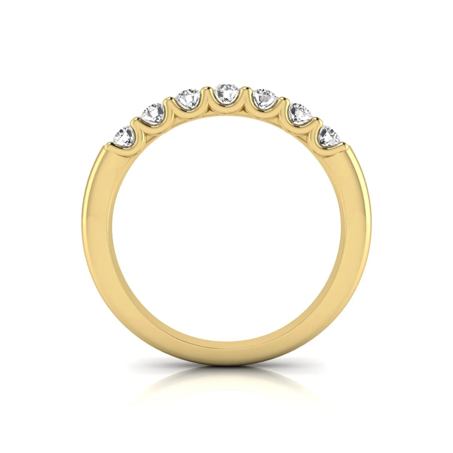 yellow-Gold ring with small diamonds on a white background