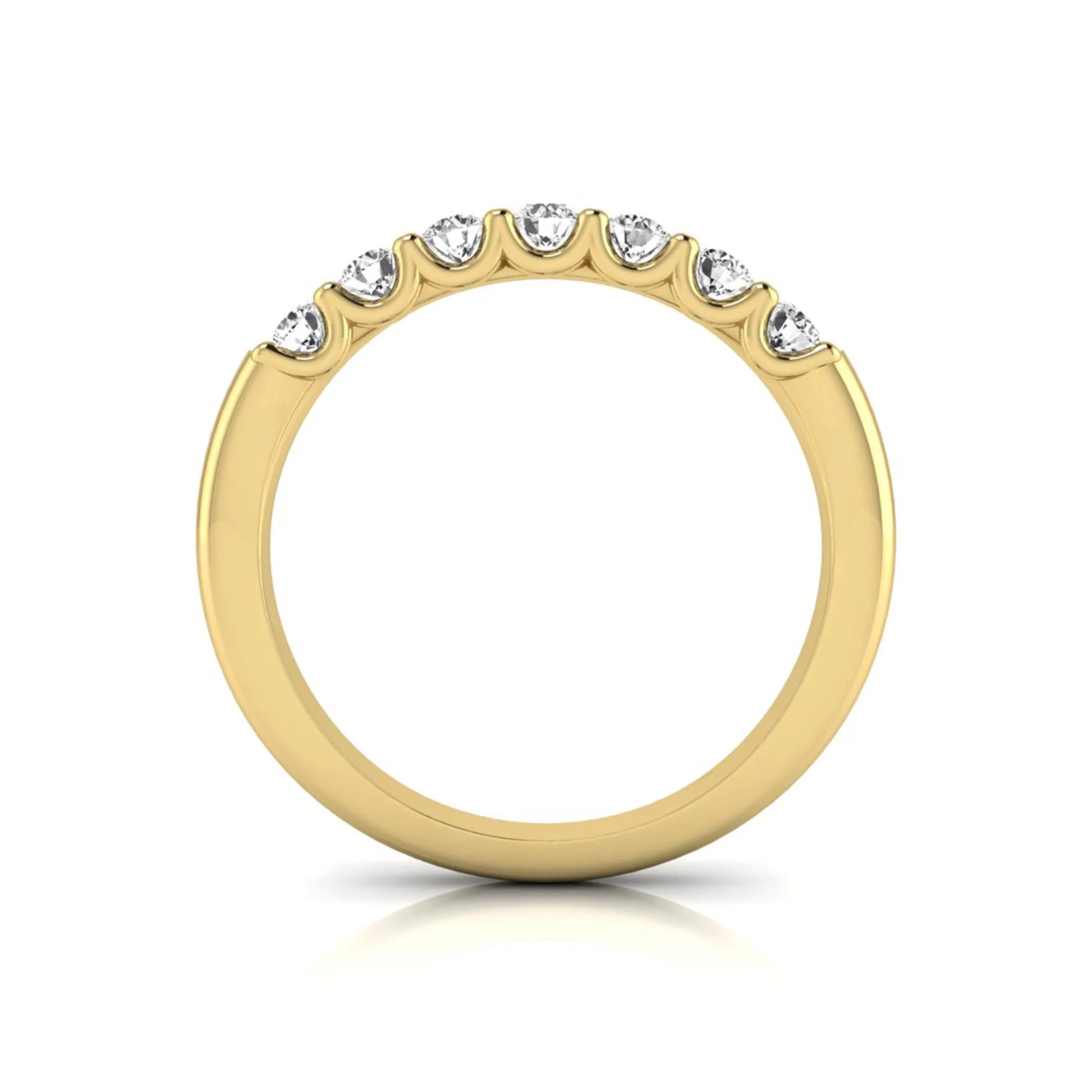 yellow-Gold ring with small diamonds on a white background