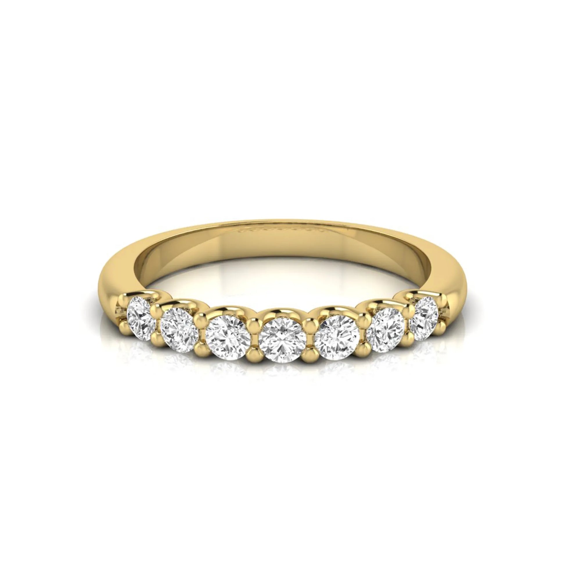 yellow-Gold ring with diamonds on a white background