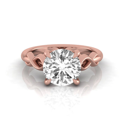 Round cut IGI certified lab grown diamond infinity solitaire engagement ring in rose gold