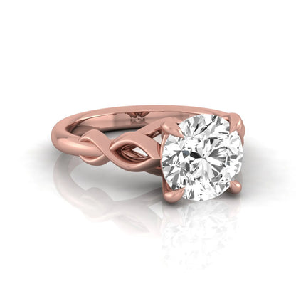Round cut IGI certified lab grown diamond infinity solitaire engagement ring in rose gold