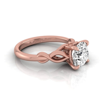 Round cut IGI certified lab grown diamond infinity solitaire engagement ring in rose gold