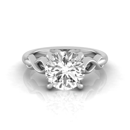 Round cut IGI certified lab grown diamond infinity solitaire engagement ring in white gold