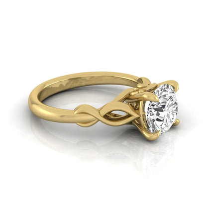 Round cut IGI certified lab grown diamond infinity solitaire engagement ring in yellow gold