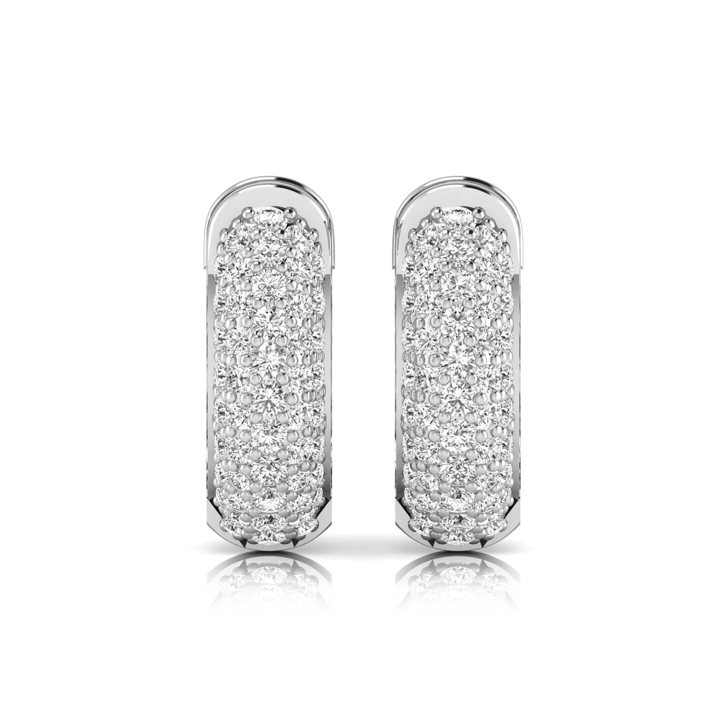 white-gold Pair of earrings with glittery finish on a white background