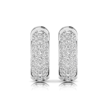 white-gold Pair of earrings with glittery finish on a white background