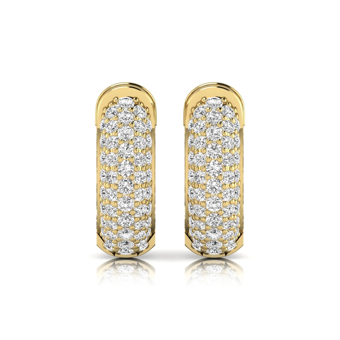yellow-Gold earrings with diamond accents on a white background