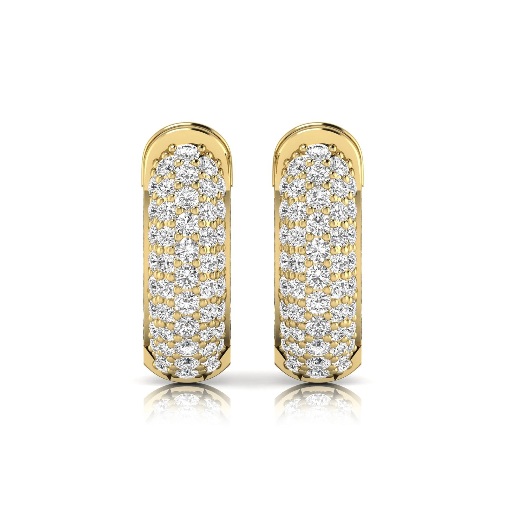 yellow-Gold earrings with diamond accents on a white background