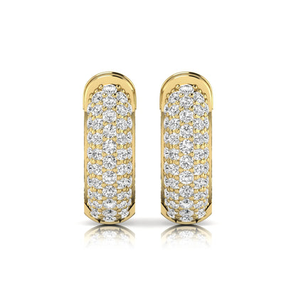 yellow-Gold earrings with diamond accents on a white background