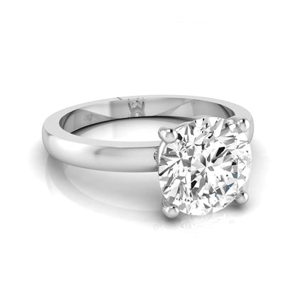 Round cut IGI certified 2.04 carat lab grown diamond solitaire engagement ring in white gold with a classic four-prong setting.