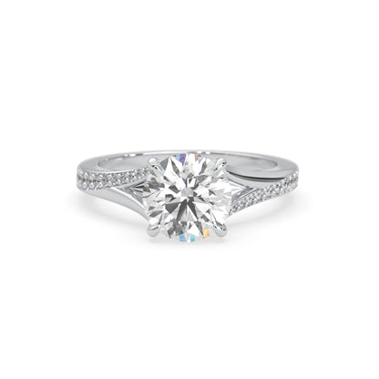 white gold Diamond ring with a white background