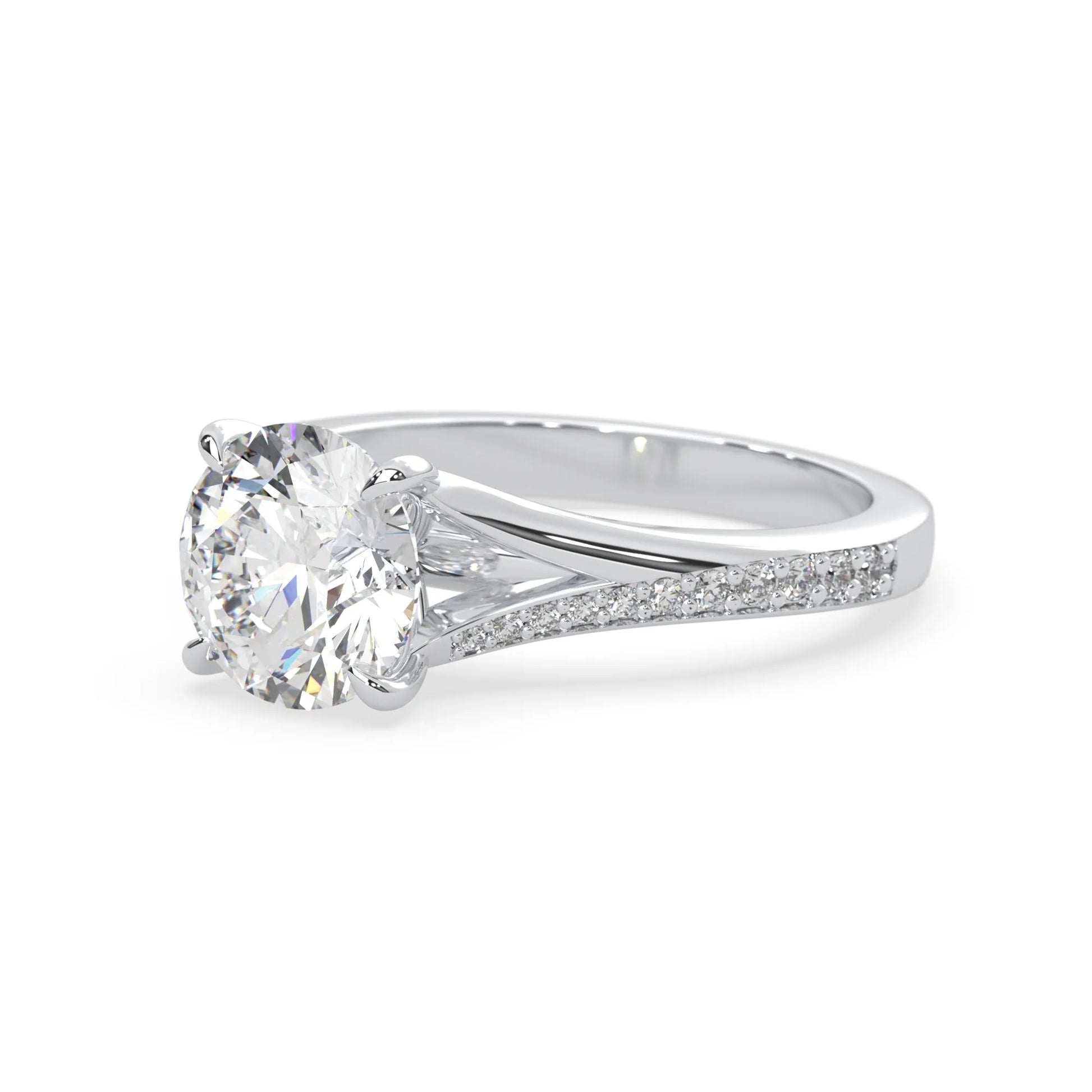 white gold Diamond ring with a white background
