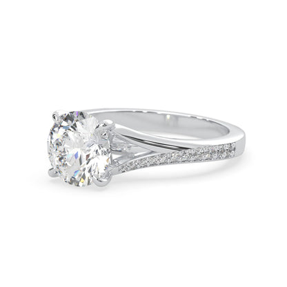 white gold Diamond ring with a white background