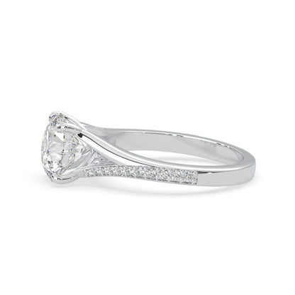 white gold Diamond ring with a white background