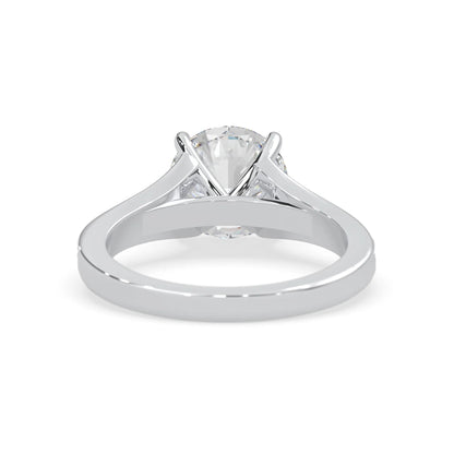 white gold Diamond ring with a white background