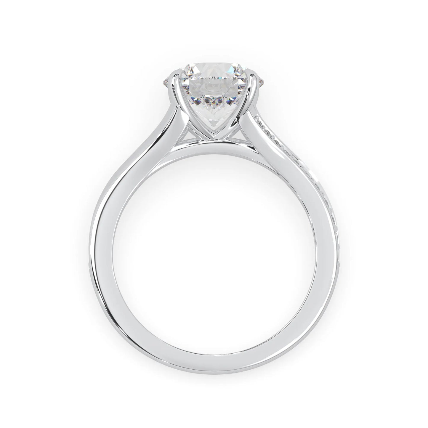 white gold Diamond ring with a heart-shaped center stone on a white background