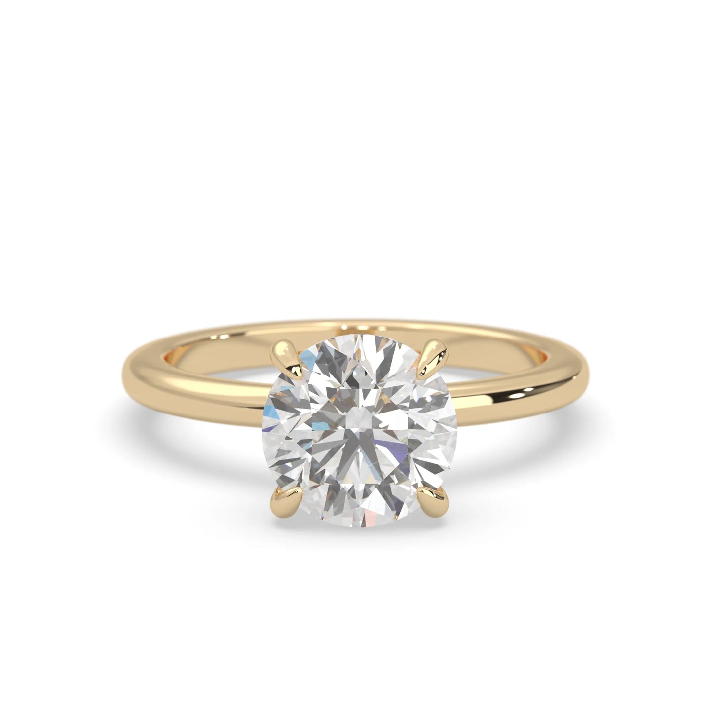 Round Cut Solitaire Lab Grown Diamond Engagement Ring