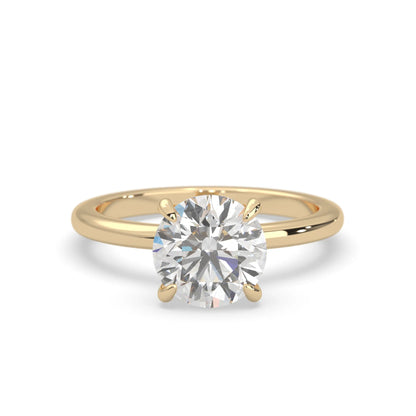 Round Cut Solitaire Lab Grown Diamond Engagement Ring