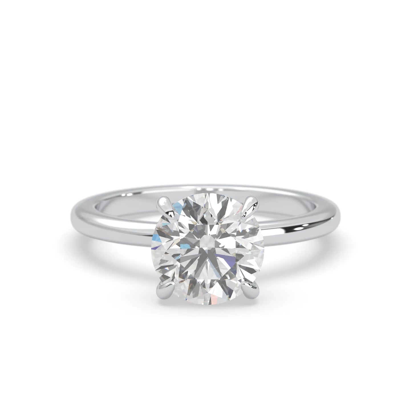 Round Cut Solitaire Lab Grown Diamond Engagement Ring