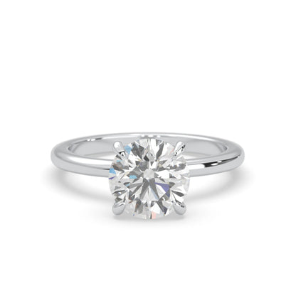 Round Cut Solitaire Lab Grown Diamond Engagement Ring