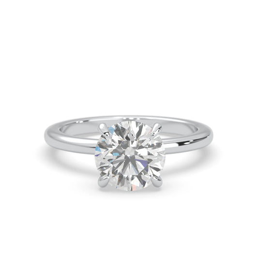 Round Cut Solitaire Lab Grown Diamond Engagement Ring