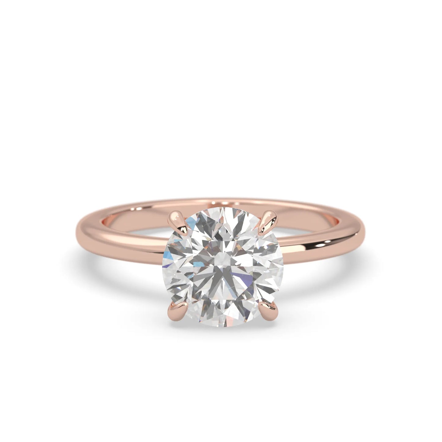 Round Cut Solitaire Lab Grown Diamond Engagement Ring