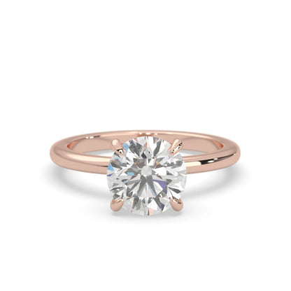 Round Cut Solitaire Lab Grown Diamond Engagement Ring