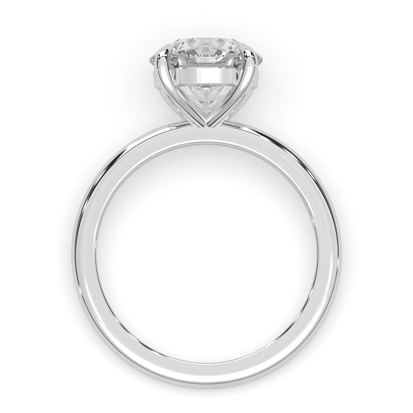 Round Cut Solitaire Lab Grown Diamond Engagement Ring