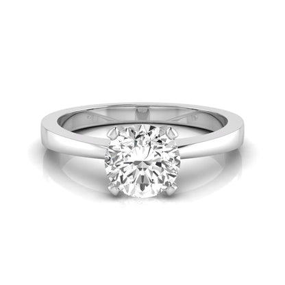 Round lab grown diamond solitaire engagement ring featuring a 1.03 carat IGI certified round brilliant diamond in a classic four-prong white gold setting.